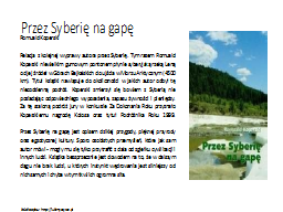 Przez Syberię na gapę
