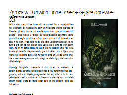 Zgroza w Dunwich i inne prze­ra­ża­jące opo­wie­ści