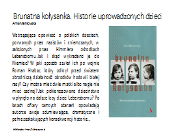 Brunatna kołysanka. Historie uprowadzonych dzieci