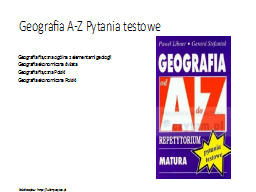 Geografia A-Z Pytania testowe