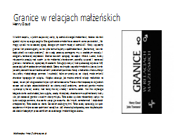 Granice w relacjach małżeńskich