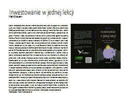 Inwestowanie w jednej lekcji