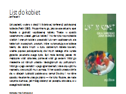 List do kobiet