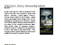 Mężczyźni, którzy nienawidzą kobiet